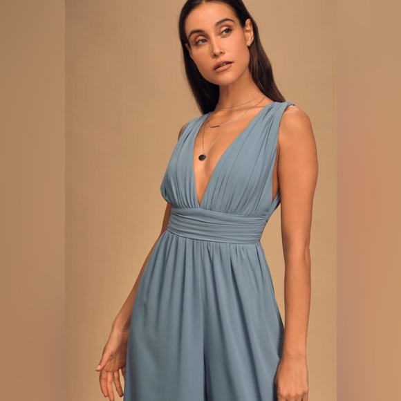 🌟2X HP🌟NWT Divine Muse Slate Blue Wide-Leg Jumpsuit - Picture 2 of 7